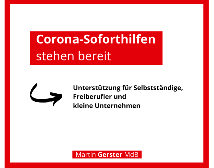 „Corona-Soforthilfen“ stehen ab Mittwochabend zur Verfügung