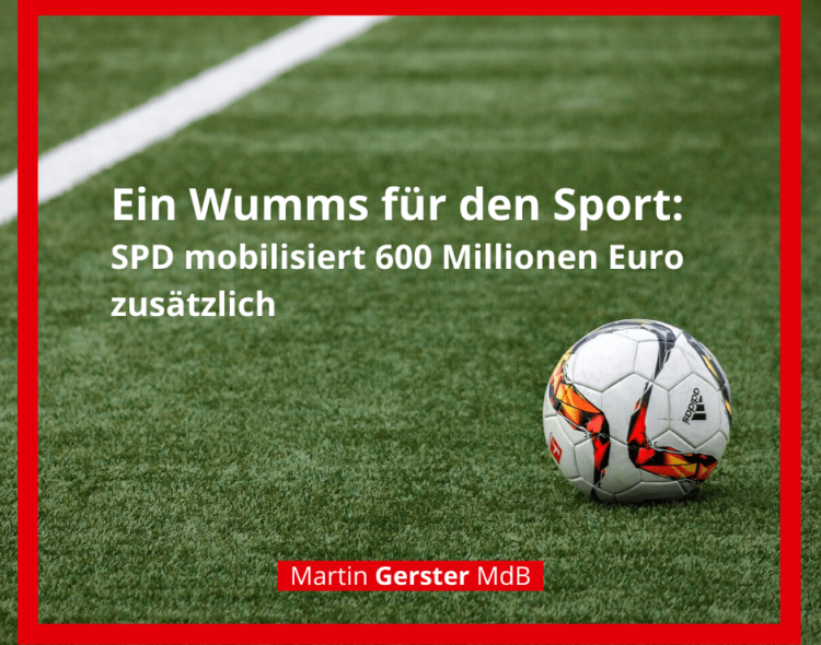 Ein Wumms für den Sport: SPD mobilisiert 600 Millionen Euro zusätzlich